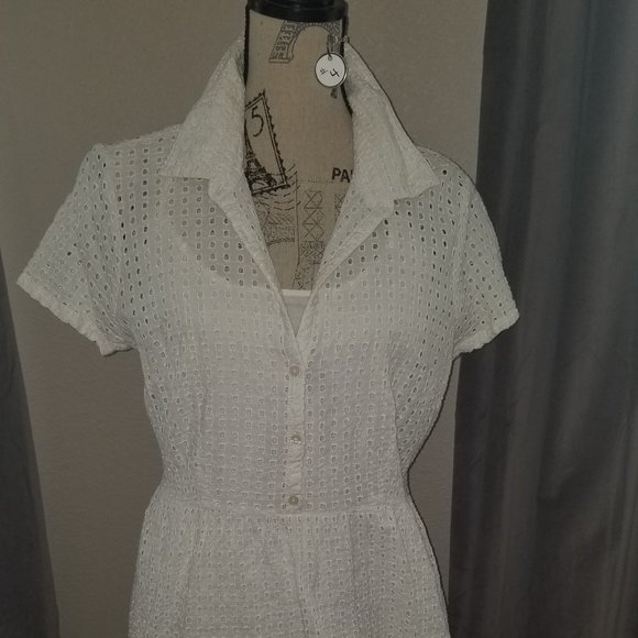 White Sailor Style Lined (tank dress) Dress - Picture 2 of 12